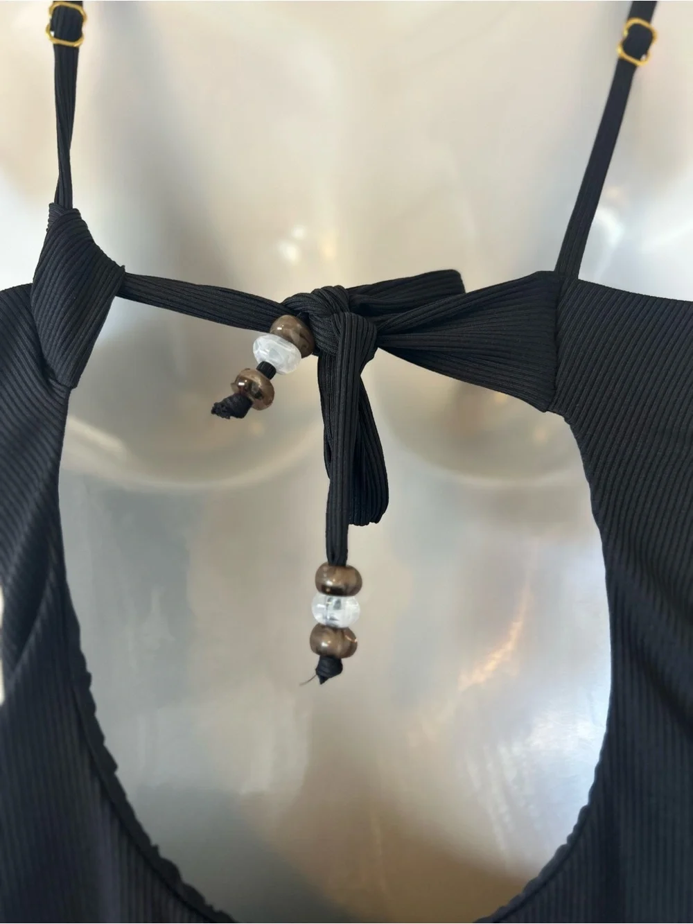 Becca Rib Color Block Black One-Piece Swimsuit with Hot Pink Trim Size S